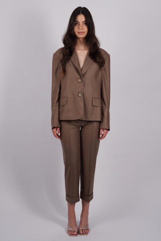 Mirage - Pantaloni Beige din Cașmir