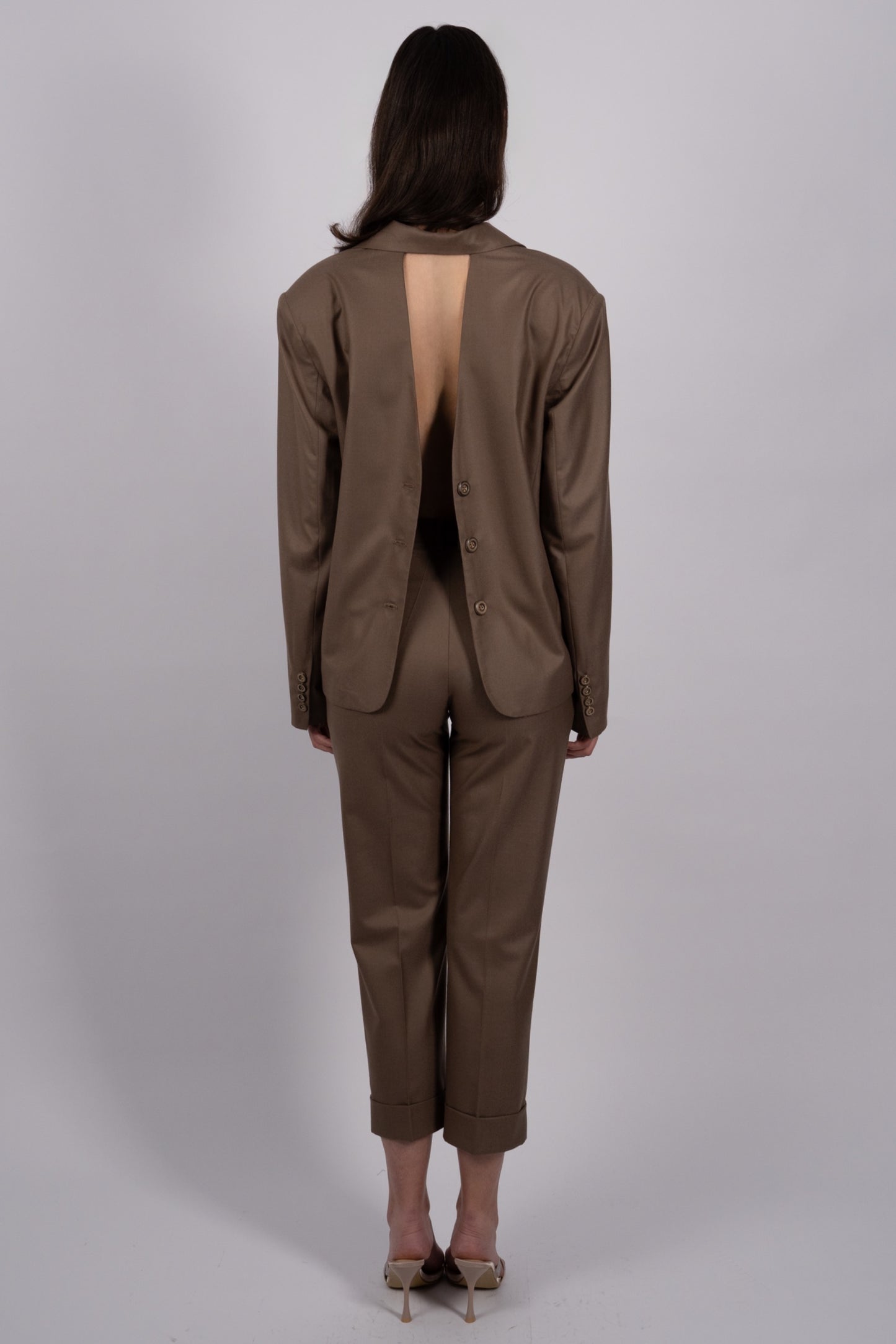 Mirage - Pantaloni Beige din Cașmir