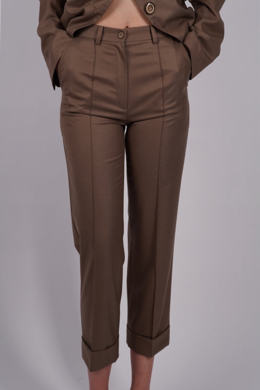 Mirage - Pantaloni Beige din Cașmir