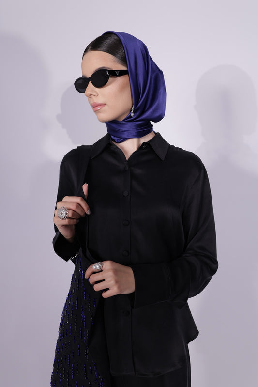 Sea - Eşarfă Albastru Indigo
