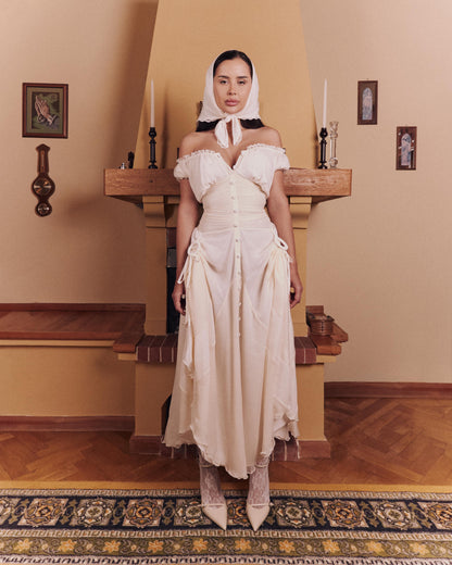 Rochie Danielle - Ivory din matase naturala ⁠ ⁠