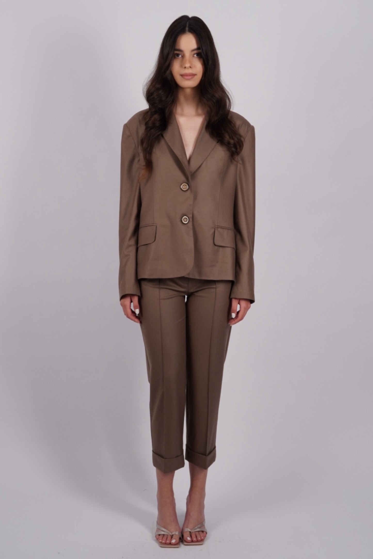 Mirage - Pantaloni Beige din Cașmir