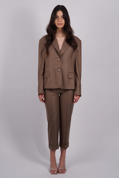Mirage - Pantaloni Beige din Cașmir