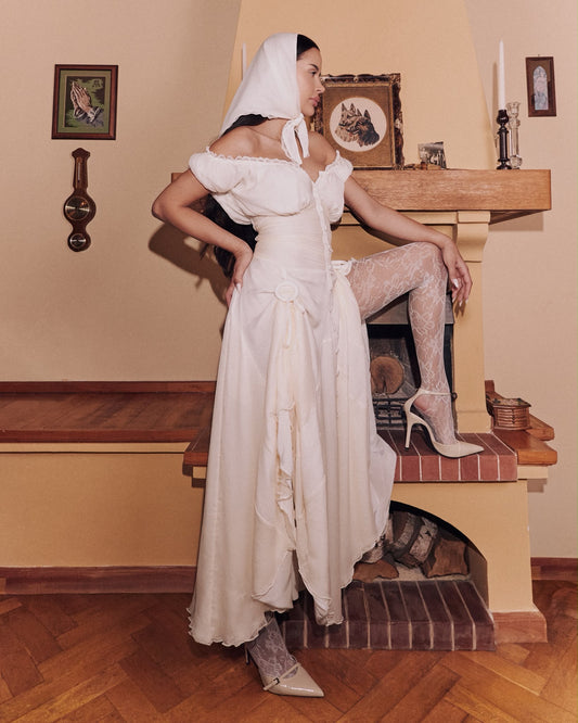 Rochie Danielle - Ivory din matase naturala ⁠ ⁠